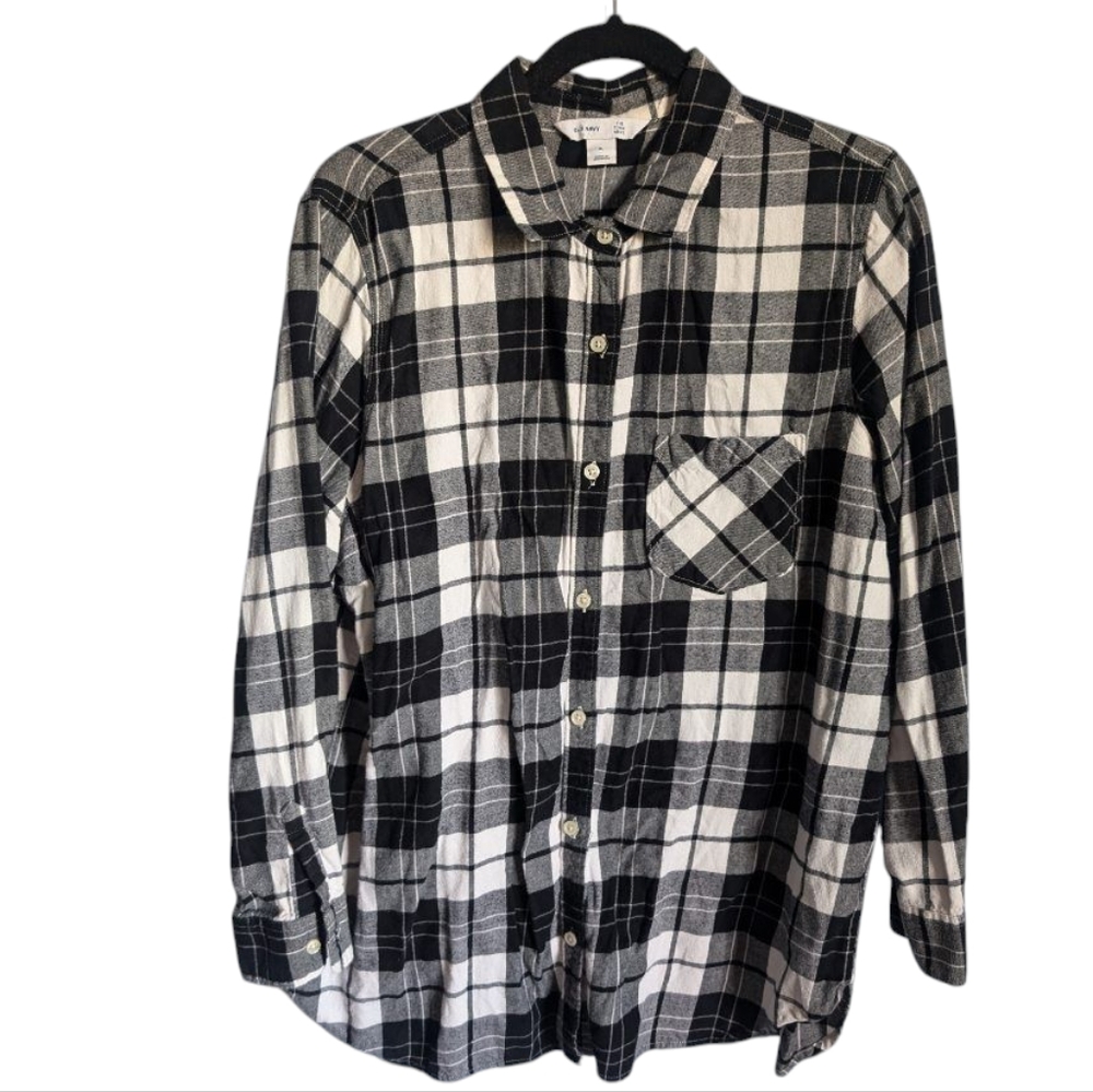 Old Navy the Tunic Flannel black and white xl